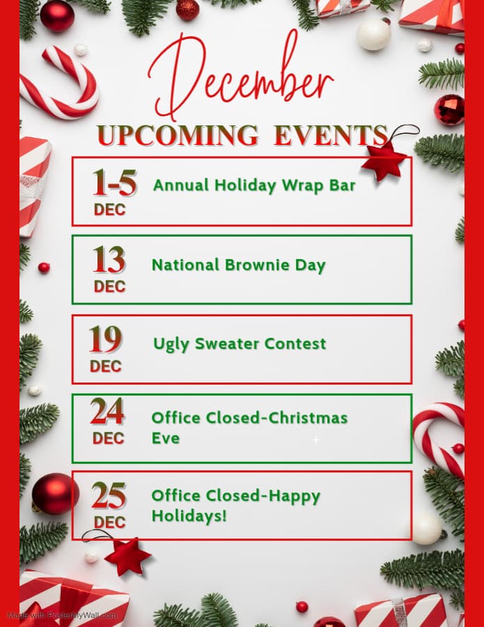 December Upcoming Events